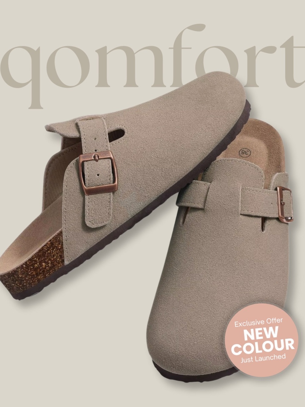 Genuine Suede Clogs by Qomfort Unisex Size 44 Women’s Size 11.5-12 Men’s 10-10.5
